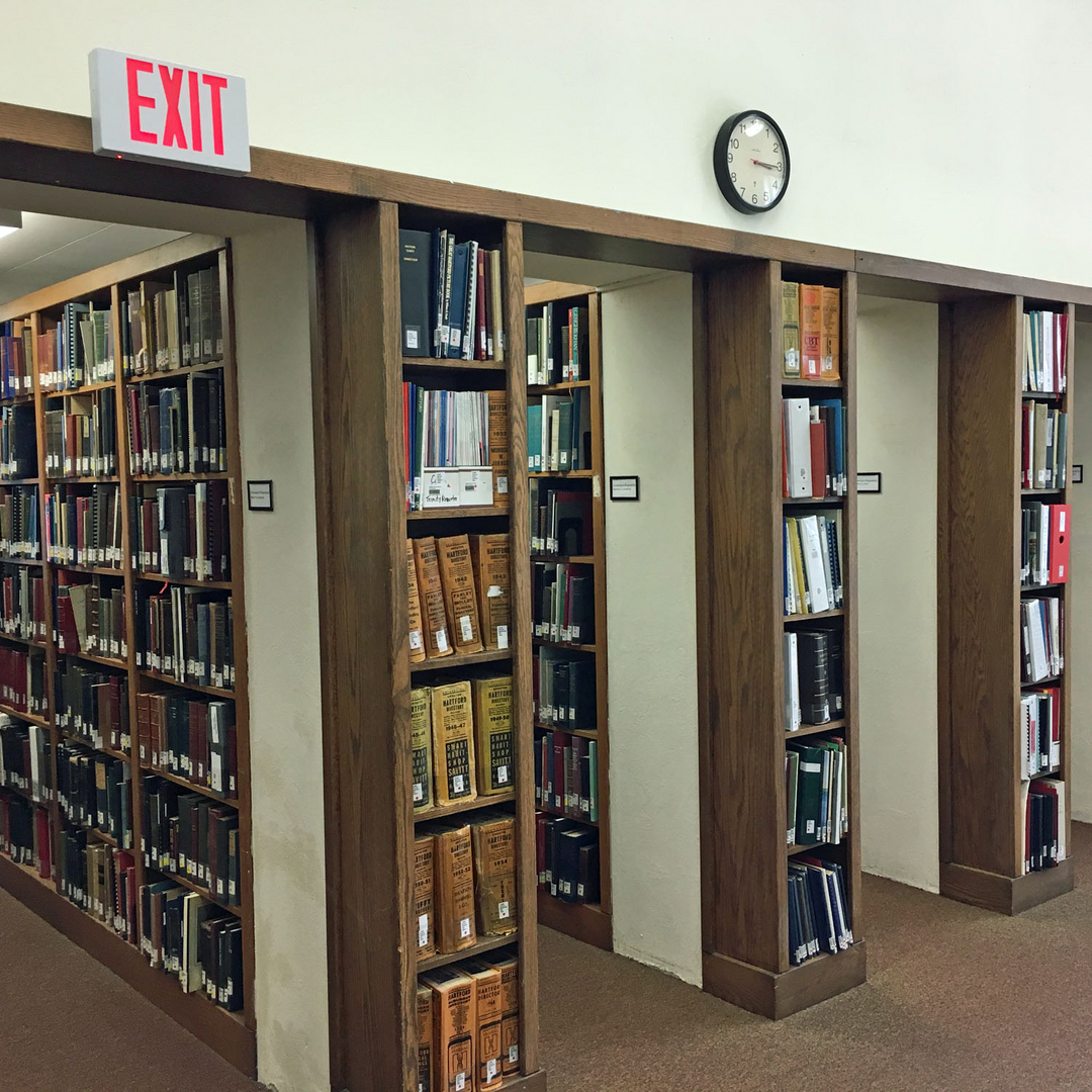 View of stacks off the Rider room